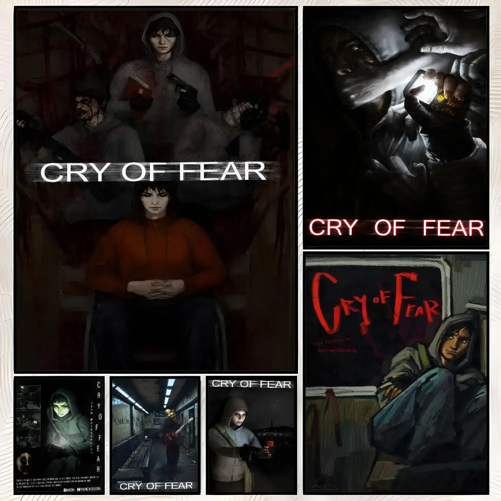Game Horror Survival Cry of Fear Poster Self-Stick HD PP paper Wall Art  Waterproof Decor for Bedroom, Living Room，Gift