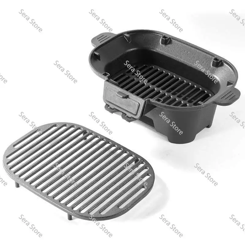 New Chinese Style Portable Charcoal Stove Thickened Cast Iron Tea Brewing Stove Outdoor BBQ Grill for Home Camping