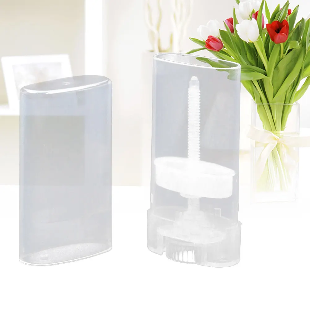 10Pcs Transparent Lipstick Tubes Flat Empty Lip Balm Containers Lightweight Travel Lipstick Holder Plastic