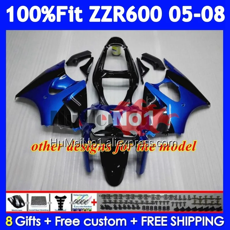 Injection Stock color Body For KAWASAKI NINJA ZZR-600 ZZR 600 CC 204No.31 ZZR600 05 06 07 08 2005 2006 2007 2008 OEM Fairings