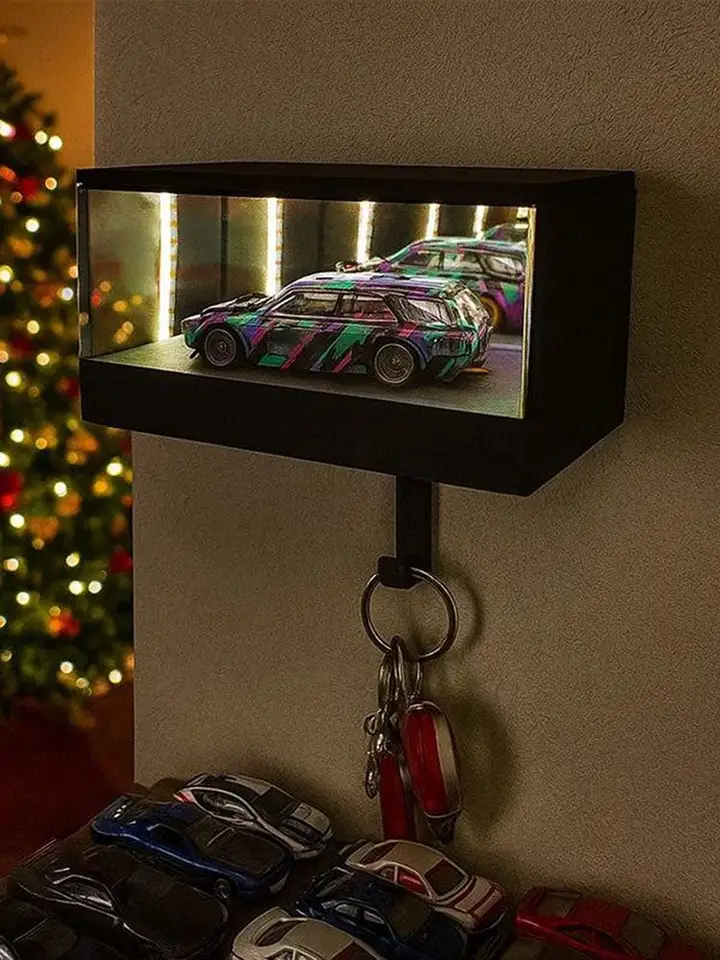3D Printed Wall Mount Car Key Holder with Garage Hook Funny