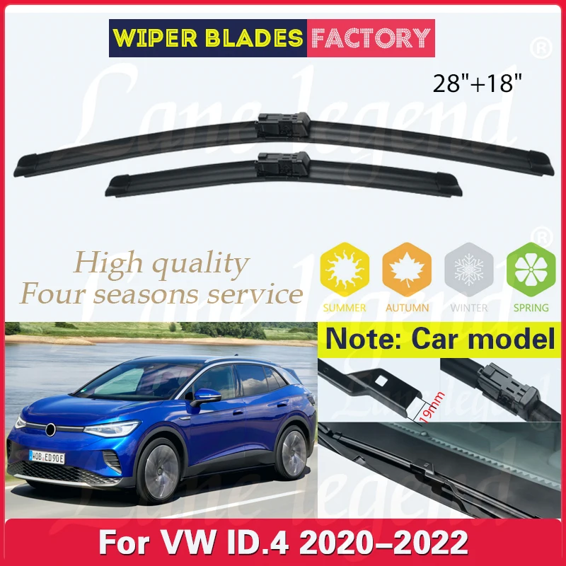 

For Volkswagen VW ID.4 ID4 2020 2021 2022 Wiper Front Wiper Blades Windshield Windscreen Car Rain Brush 28"+18" Car Accessories