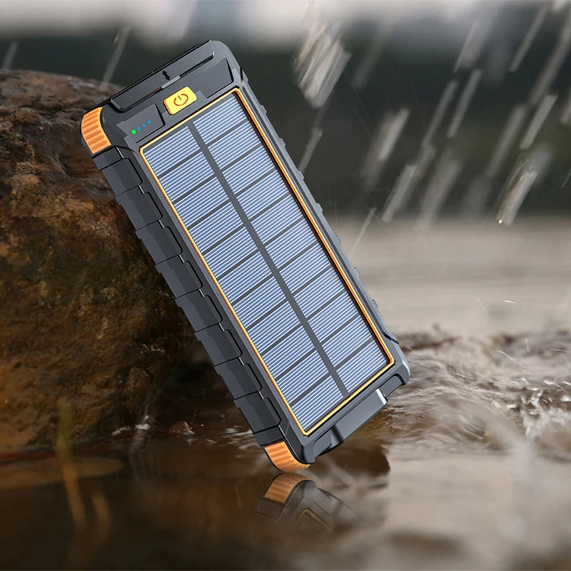 

Solar Power Bank External Battery Fast Charging Portable Charger Waterproof Powerbank LED SOS Light for iPhone 16 Xiaomi Samsung