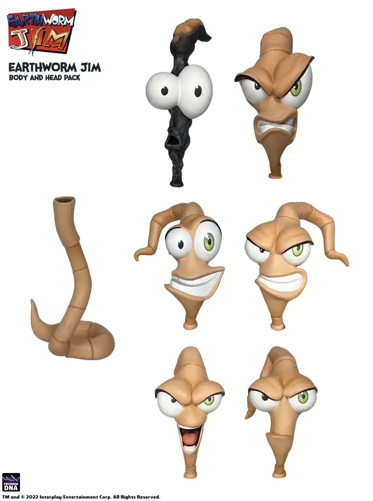 In Stock PDNA Earthworm Jim Wave 1 WORM BODY AND JIM HEADS PACK Doll Gifts Toy Model Anime Figures Collect Ornaments