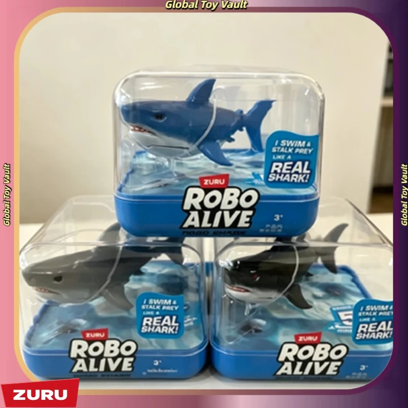 Zuru Robo Alive Robo Shark, modèle de requin électronique réaliste qui nage comme un vrai requin, pour piscine, baignoire, jouet aquatique, cadeau d'anniversaire