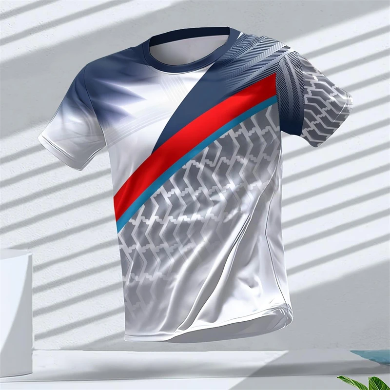 Fashion Geometric Graphic 3D Printed Sports T Shirts Summer Casual Running Table Tennis T-shirts Trendy Streetwear Mens Tees