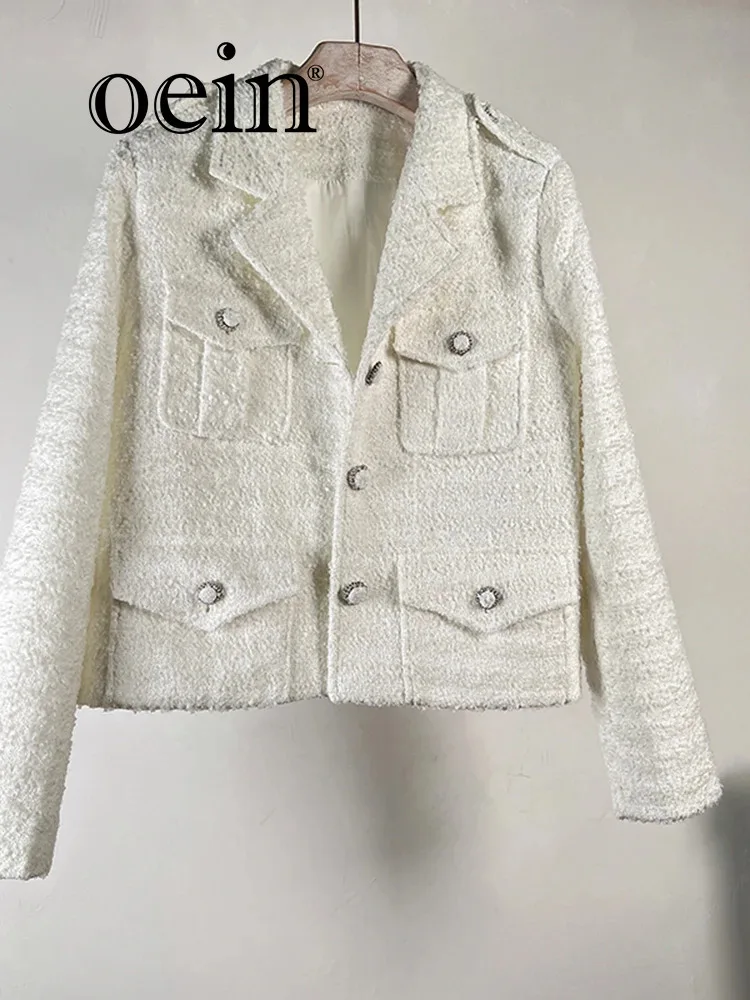 

[oein] French Socialite Xiaoxiang Thin Coat Women's 2024 Autumn And Winter New Item Lapel Tweed Slim Fit Thin Top