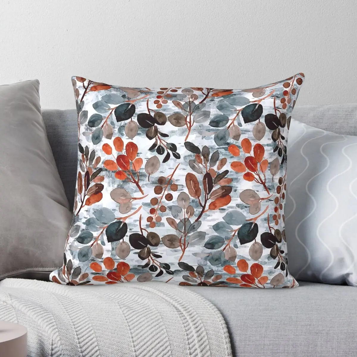 Birch Autumn Square Pillowcase Polyester Linen Velvet Printed Zip Decor Pillow Case Home Cushion Cover