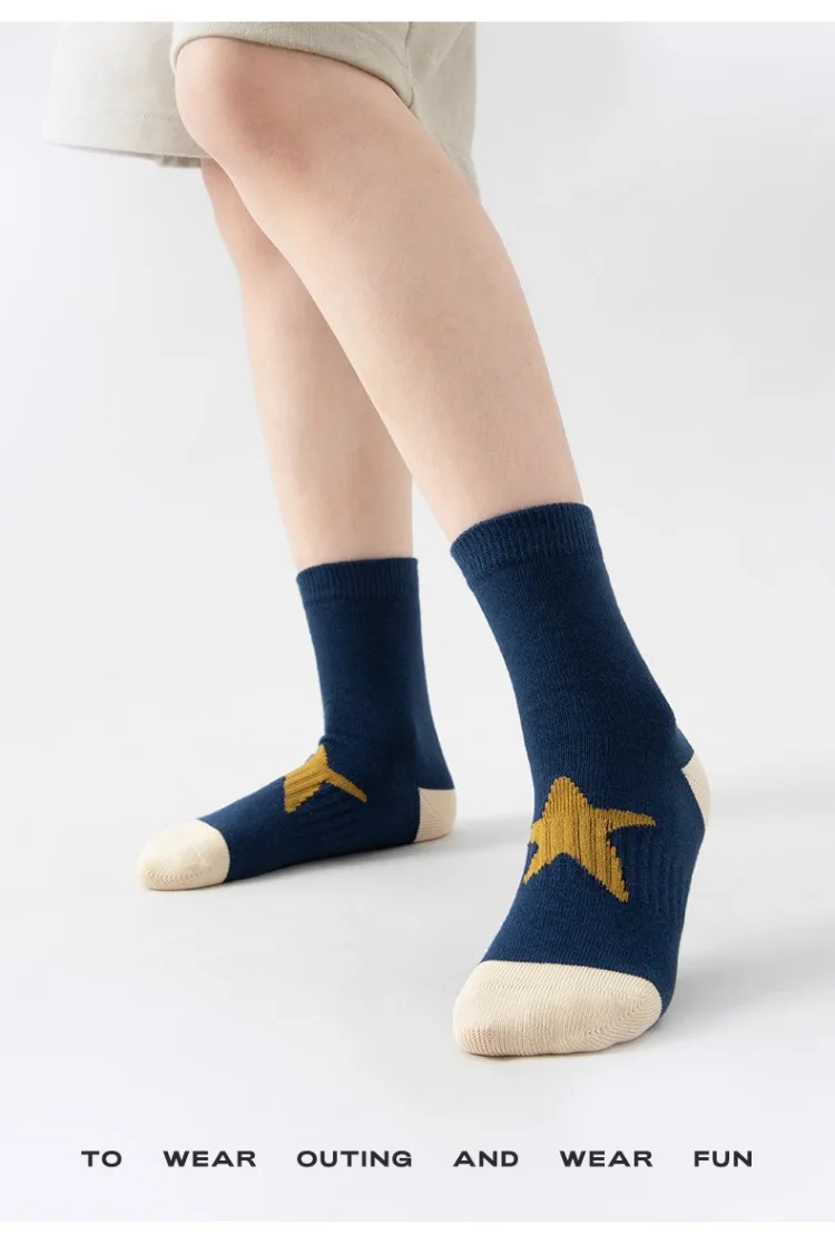 5 Paar Kindersocken für Jungen, Frühling und Herbst, gemütliche Socken mit Fußballmuster, Baumwollsocken für Kinder, Wadensocken für Kinder – Detail 7