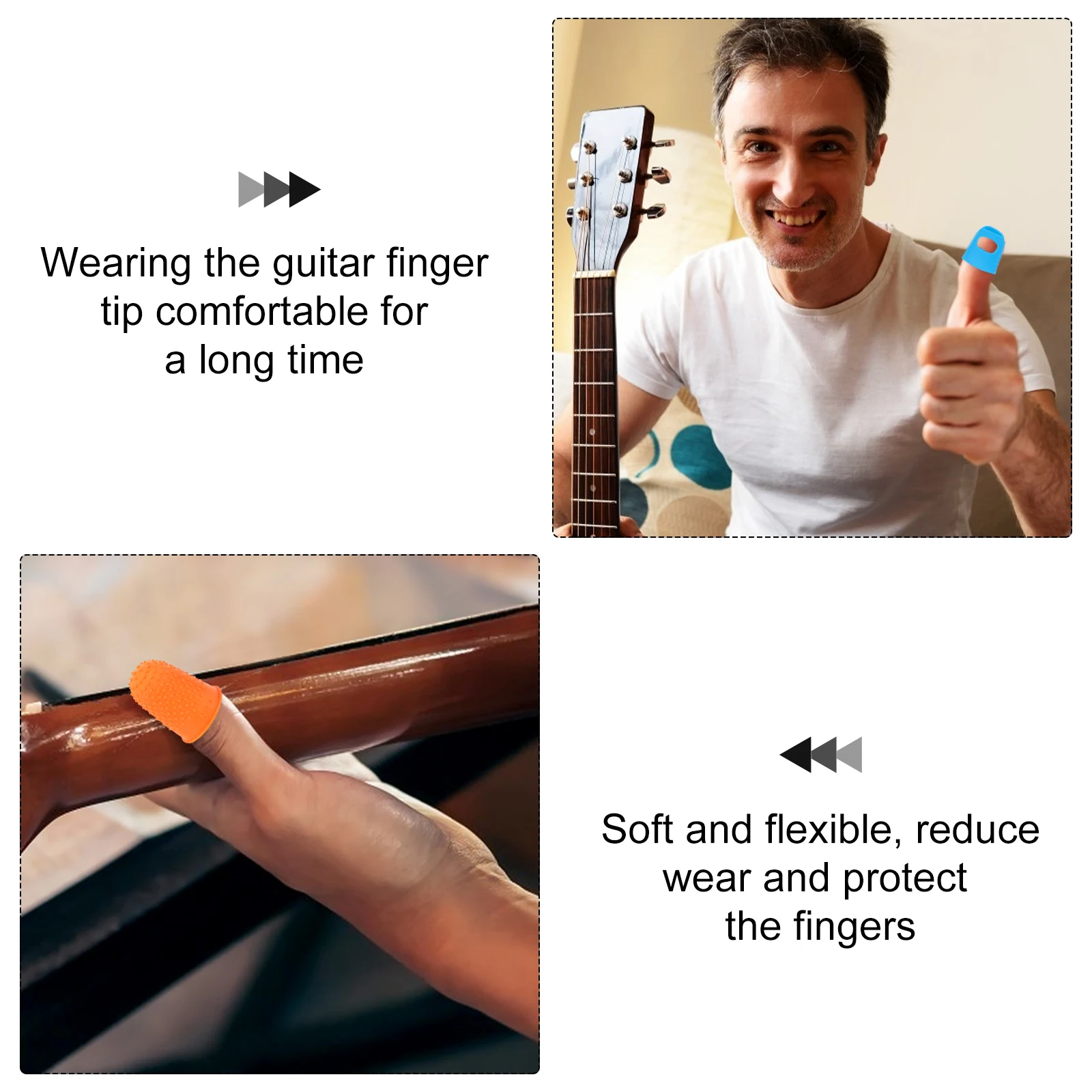 

20 Pcs Guitar Finger Cots Fingertip Guard Practice Cap Protector Thumb Covers Rubber