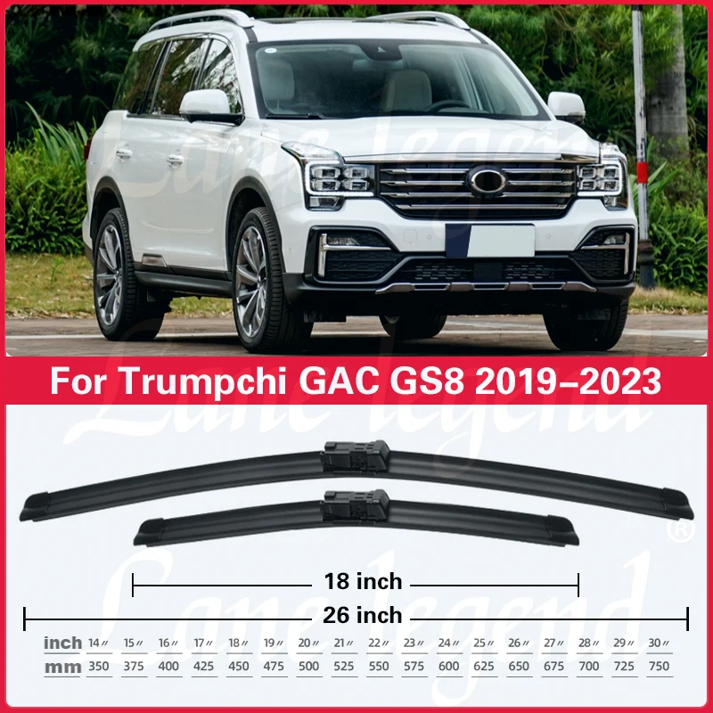 Essuie-glace de voiture pour Trumpchi GAC GS8, 2019, 2020, 2021, 2022, avant, arrière, lame d'essuie-glace, brosses, coupe, accessoires de voiture