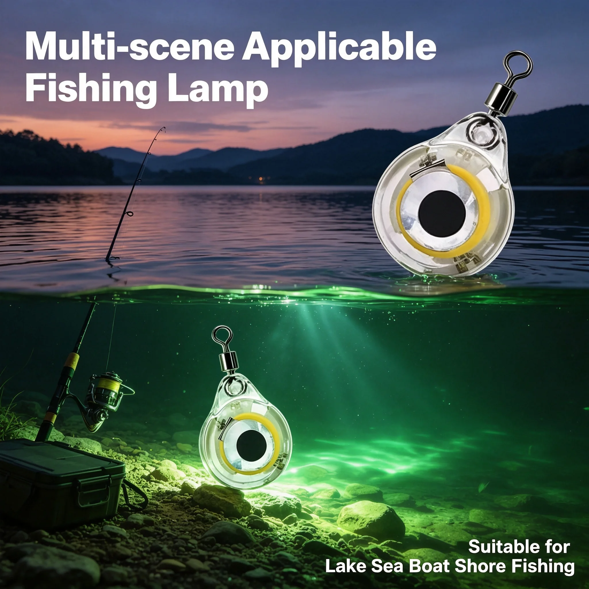 10 Pack Fish Eye LED Underwater Fishing Lure Light, Waterproof Flash Fish Attractor Lamp, Portable Night Fishing Bait Light