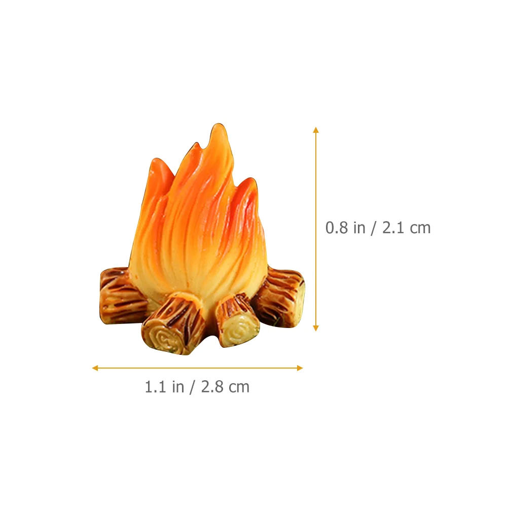 Modèle de feu de joie en résine, faux ornements de vélo, micro feu de camp, décoration spatiale, 10 pièces