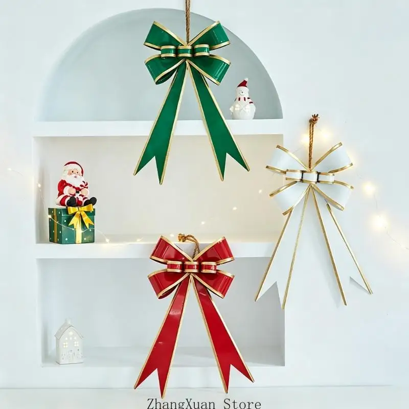 Weihnachtsbaum-Eisen-Schleife zum Aufhängen, Ornament für Einzelhandelsfenster und Geschenkdisplays, 3 x – Detail 2