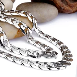 Chain Necklaces Mens Stainless Steel Figaro Long Necklace Large Hip Hop Fashion Jewelry on The Neck Steampunk Gifts for Male