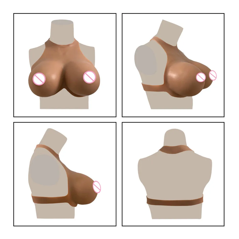 BOOBSHOW Fake Boobs Costume Realistic Silicone Breast Forms Shapewear Bodysuit for Cosplay Transgender Drag Queen Trans Shemale