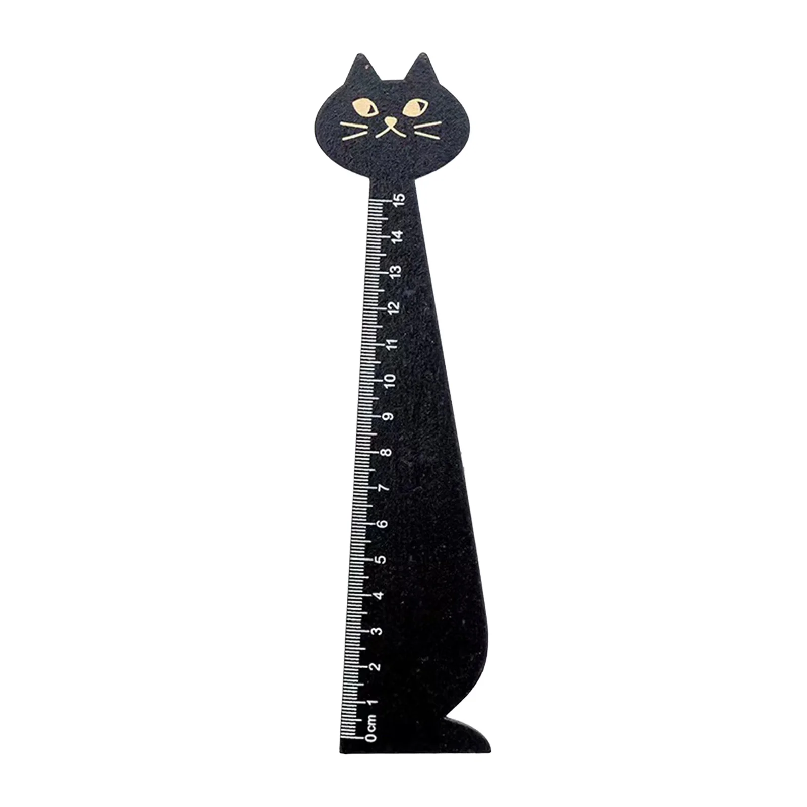 Student Wooden Ruler Japanese Zakka Style Cute Cat Measuring Tool for School Office Drawing Stationery Gift Accessories