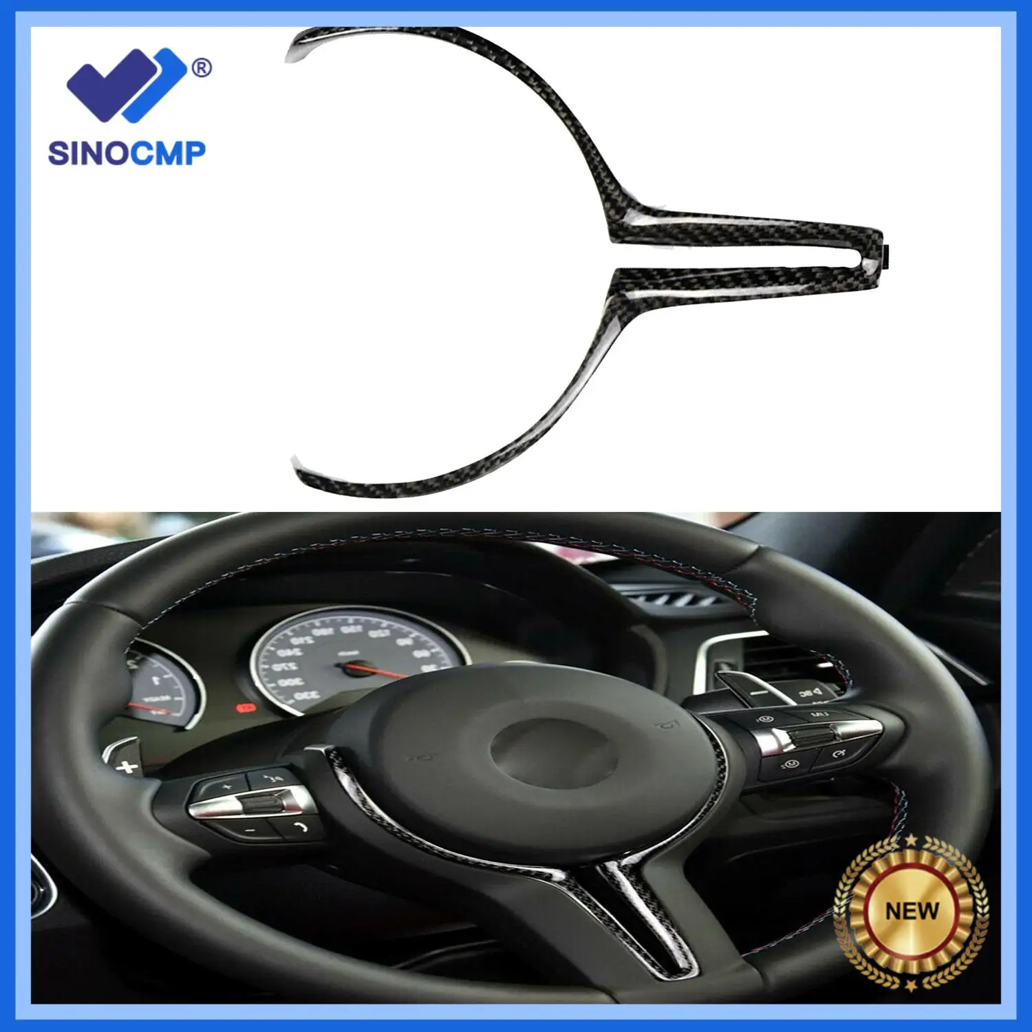 

New Real Carbon Fiber Steering Wheel Replacement Trim M For BMW F80 M3/82 F83 M4/F10 2011-2018 Car Parts
