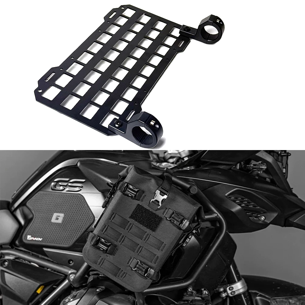 Motorcycle Equipment Aluminum Alloy Molle Storage Rack Bumper Tactical Storage Board Modular Mounting for BMW HONDA YAMAHA