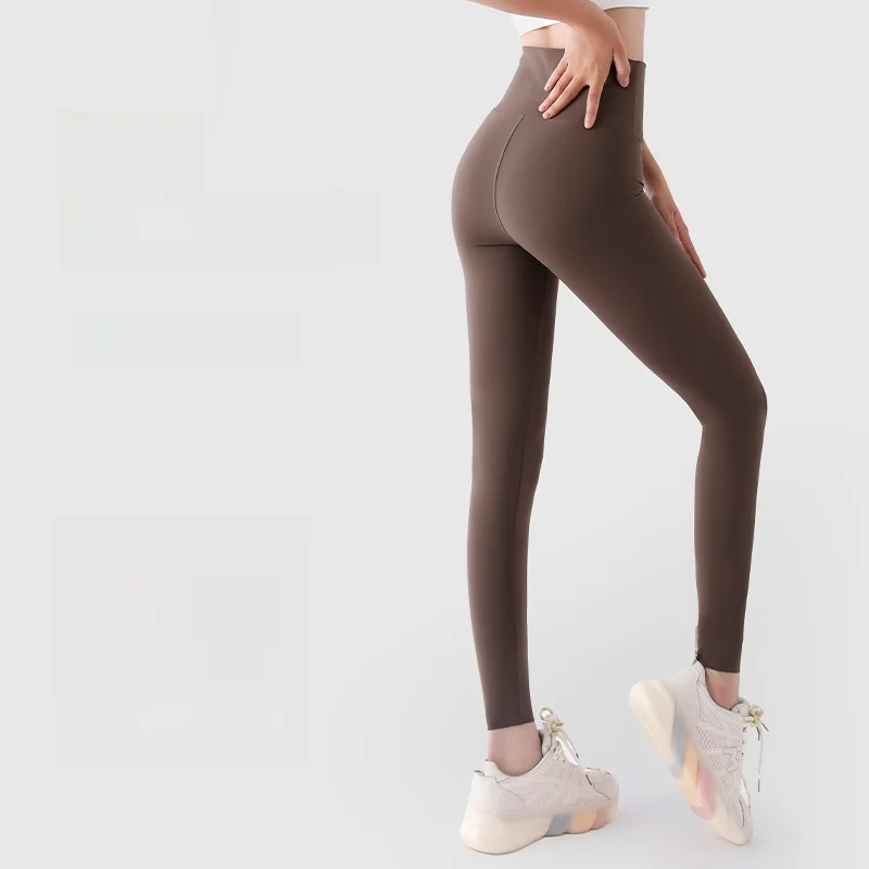 

Брюки для йоги с высокой талией, женские, весна-осень, тонкие, для носки поверх одежды, с эффектом подтяжки ягодиц, цвет кофе