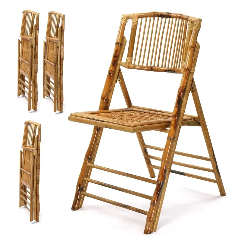 

Stackable Foldable Durable Wedding Retail Rental Event Banquet Folding Bamboo Chair Wood