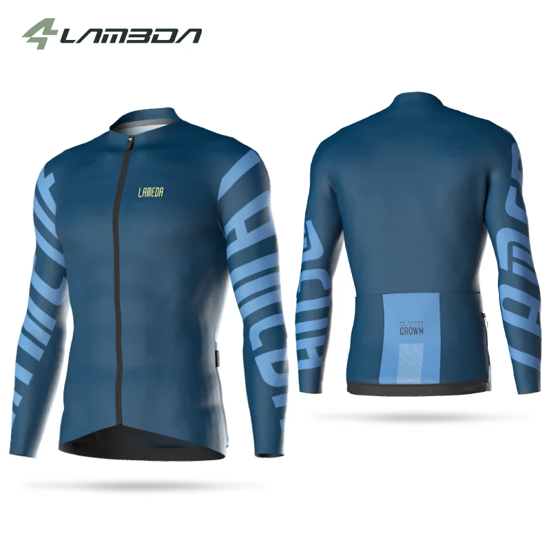 

LAMEDA Spring Cycling Jersey Men Road Bike Long Sleeve Quick-dry Men's Bicycle Riding Shirts 3 Pockets Full Zipper MTB Clothing
