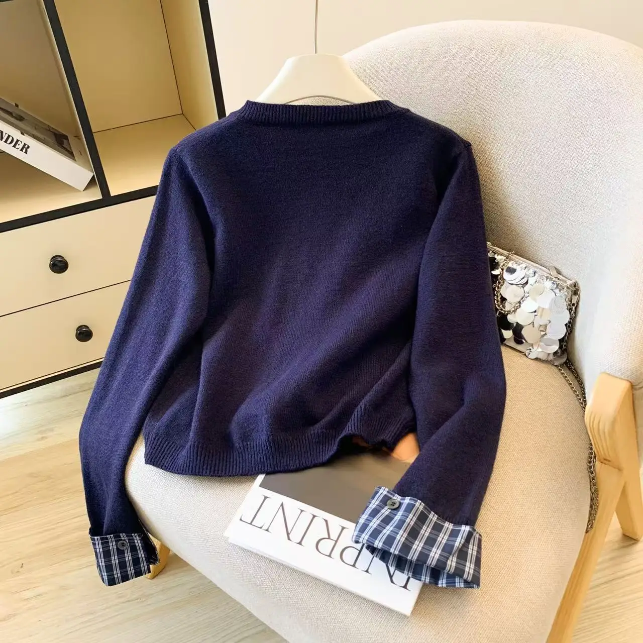 Coreano elegante camisola de malha cardigan feminino outono inverno manga longa cão bordado malhas topos moda chique senhoras jumpers