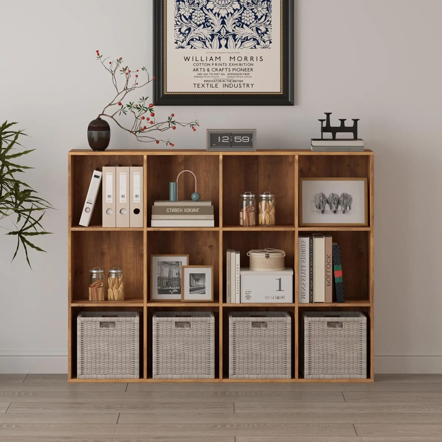12 Cube Storage Organizer, Wooden Cube Shelves With Closed Back Panel, Reversible Bookcase, Cubes Closet Organizer, Customized