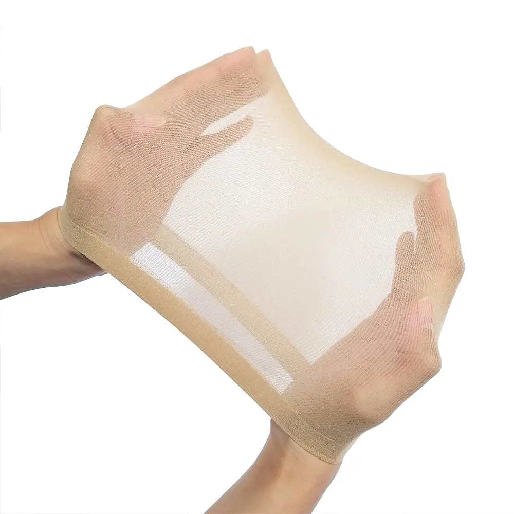 

4 шт. эластичные нейлоновые шапочки для париков для женщин, лысая шапочка коричневого цвета кожи, естественная и удобная посадка