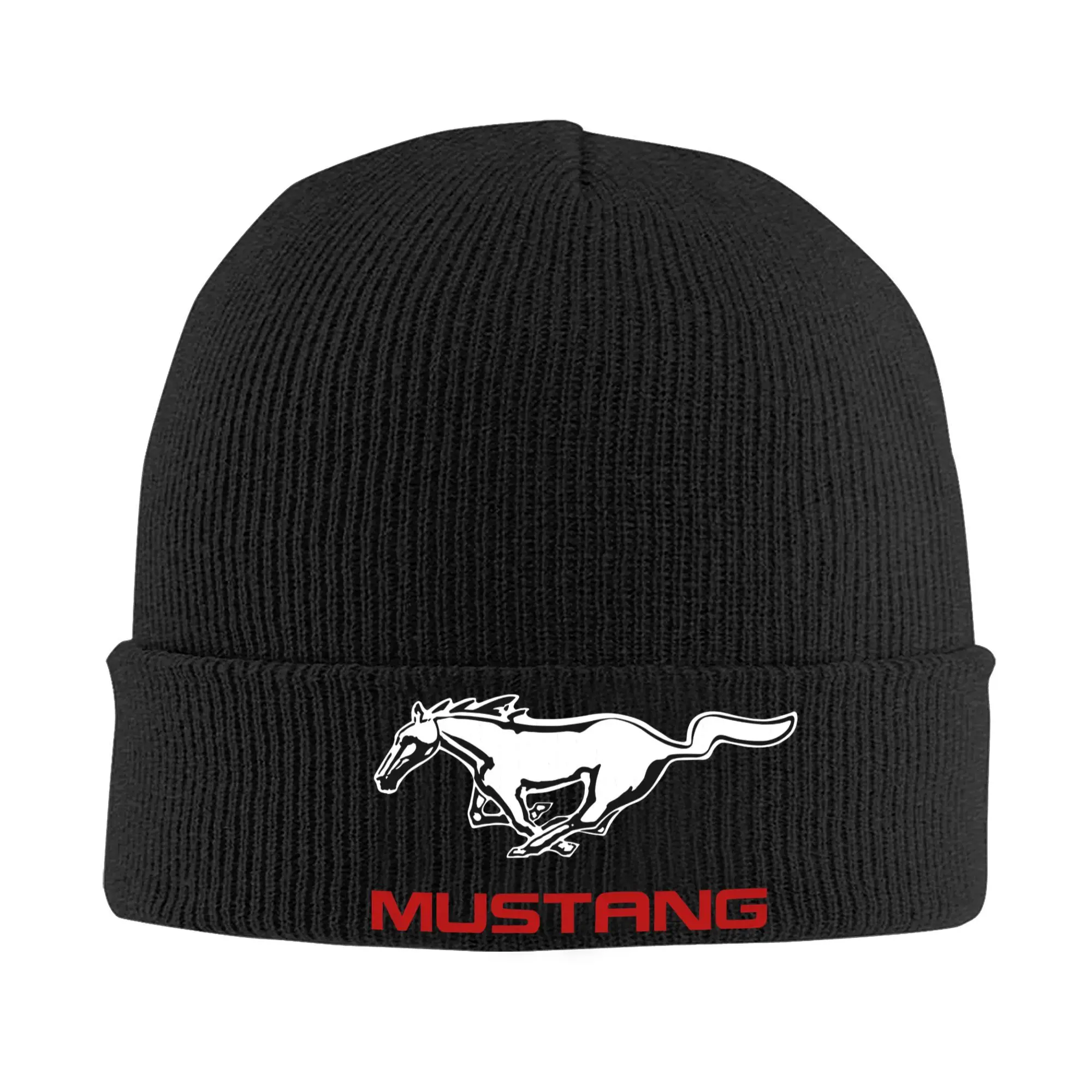 Fordd Car Mustangs Hats Autumn Winter Beanie Fashion Caps Unisex Acrylic Skullcap