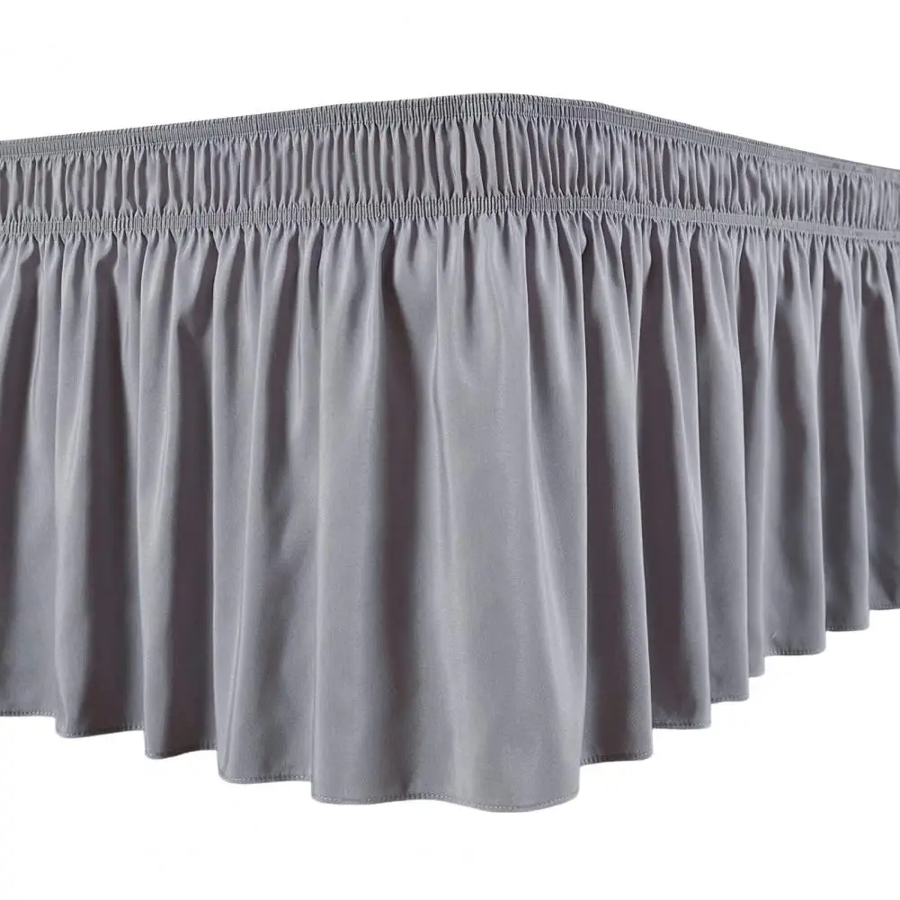 

Bed Skirt with Ruffles Durable Bed Skirt Luxurious Elastic Bed Skirts Easy Fit Non-fading Ruffles Wrinkle Fade for Queen