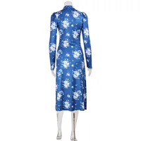 Printes Dresses For Women Fashion Sexy Streetwear Regular V-Neck Full Sleeves Bodycone Mid Vestidos Robes Female Casual Slim Fit - Image 6