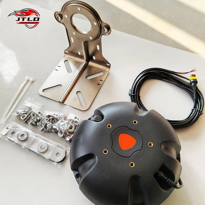 JTLD Newest Universal Single Drum Speaker with Bracket Exhaust Electronic Active Sound Booster Exhaust Electric Muffler System