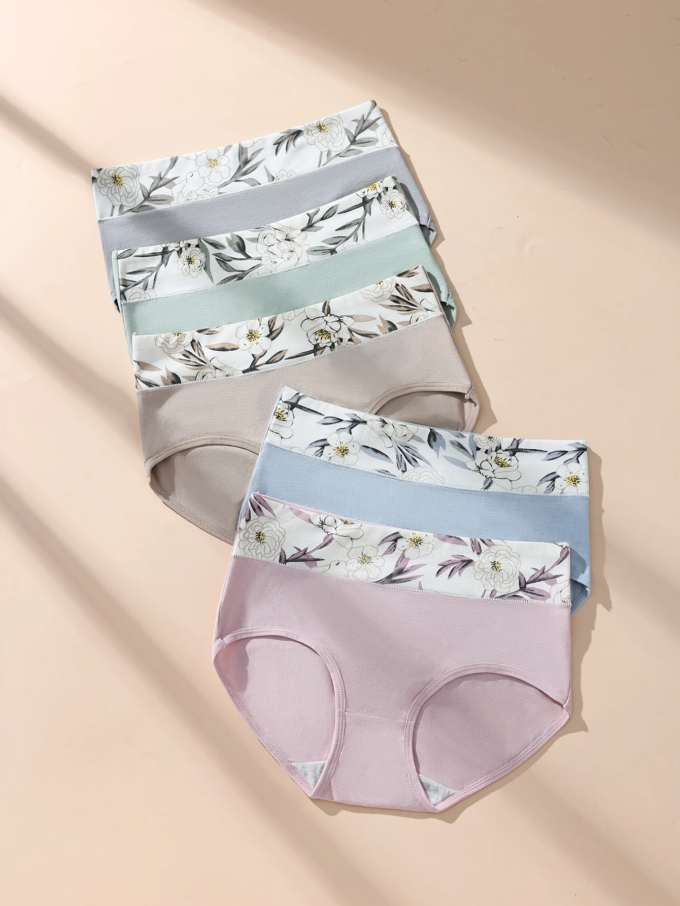 5Pcs Women Cotton Panties High Waist Underwear Print Girls Briefs Sexy Panty Plus Size Soft Underpan