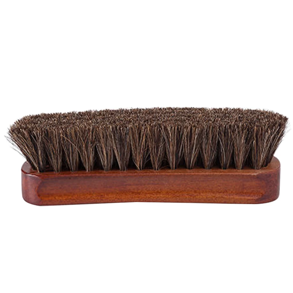 Brosse en crin de cheval, Kit de nettoyage de chaussures, vernis en crin pour chaussures, détergent, polissage du bois