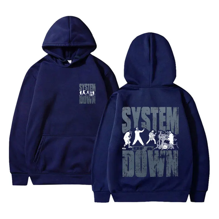 90s Vintage Rock Band System of A Down Print Hoodie Unisex Casual Sweatshirt Men Women Alternative Metal Music Pullover Hoodies