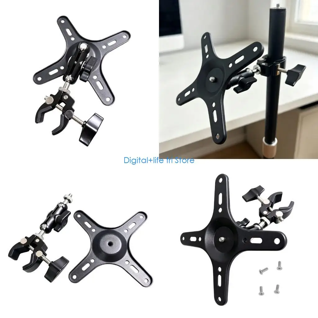 E06D Round Tube VESA Clamp Mount for 7-20inch Small Monitor and Desk Screen