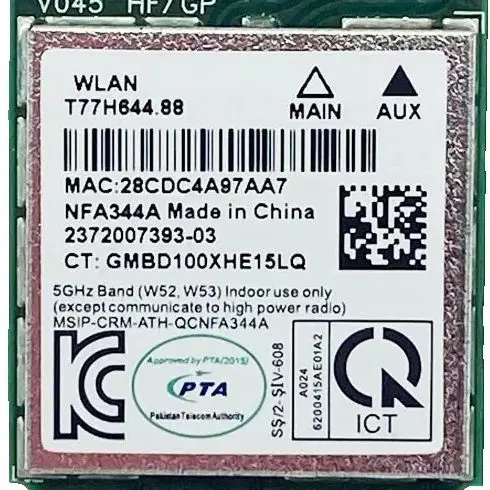 

Беспроводной Wi-Fi адаптер QCNFA344A NFA344A 802.11ac 867M, двухдиапазонный Wi-Fi + Bluetooth 4.1, карта NGFF