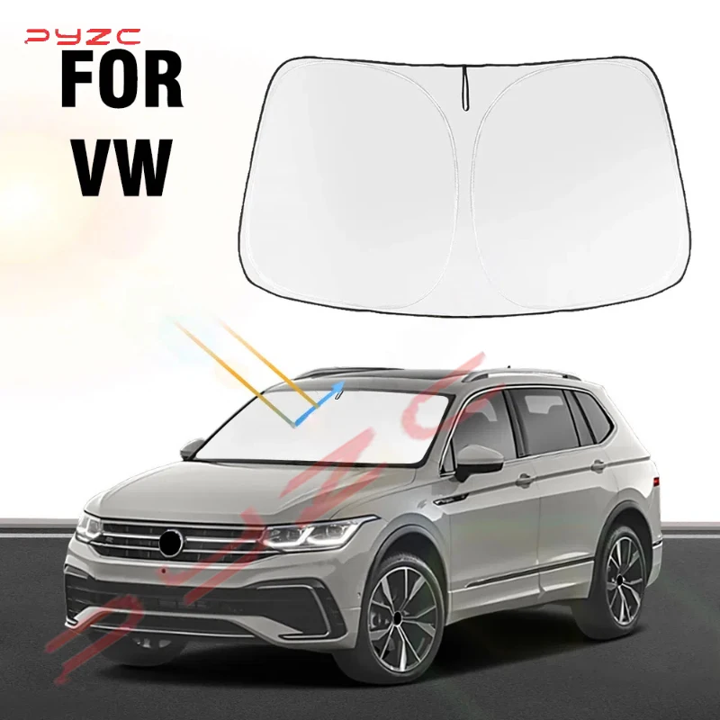 زجاج السيارة الأمامي الشمس الظل يغطي أقنعة السيارات نافذة أمامية واقية من الشمس ل Volkswagen VW Atlas ID.4 ظلة اكسسوارات السيارات #1