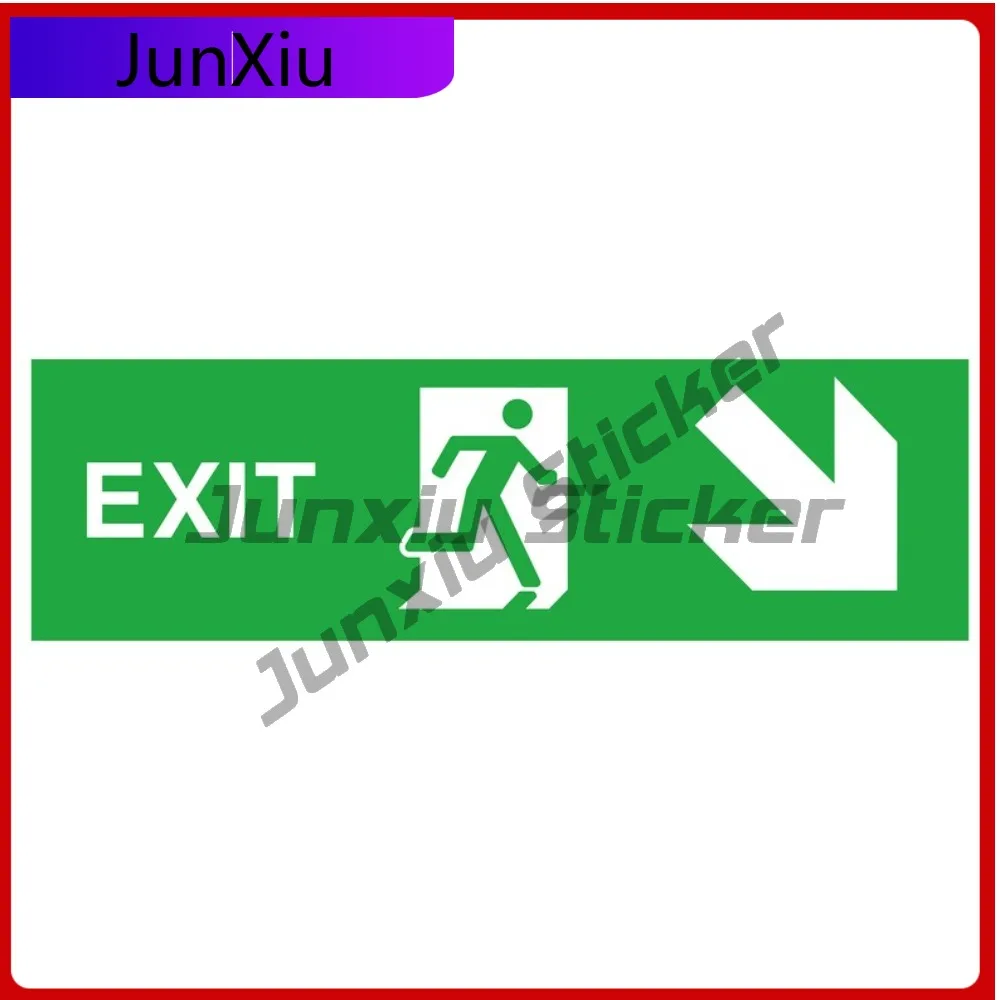 

Exit Down Right Safety Warning Sign Vinyl Exterior Stickers Suv Outdoor Bottle Decals Waterproof Adventure Motorcycle Stickers