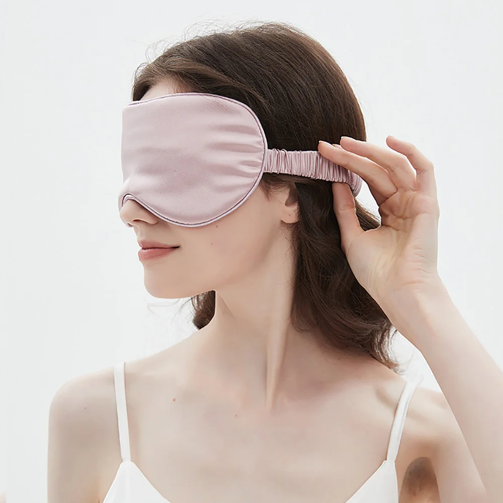 Schlafmaske aus 100 % Maulbeerseide für Männer und Frauen, Augenabdeckung, große Augenbinde für Total Blackout, Größe 20 x 8,5 cm – Detail 8