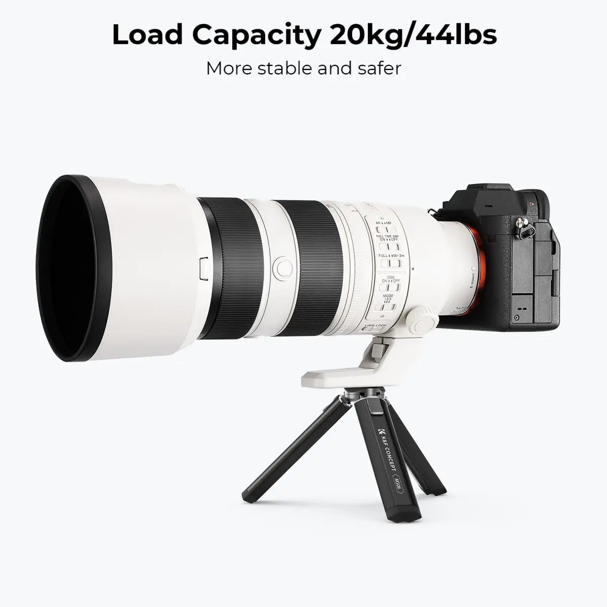 K&F Concept MS06 Adjustable 2 Levels Zinc Alloy Small Snail Desktop Tripod with Mobile Phone Holder and Bluetooth Remote Control