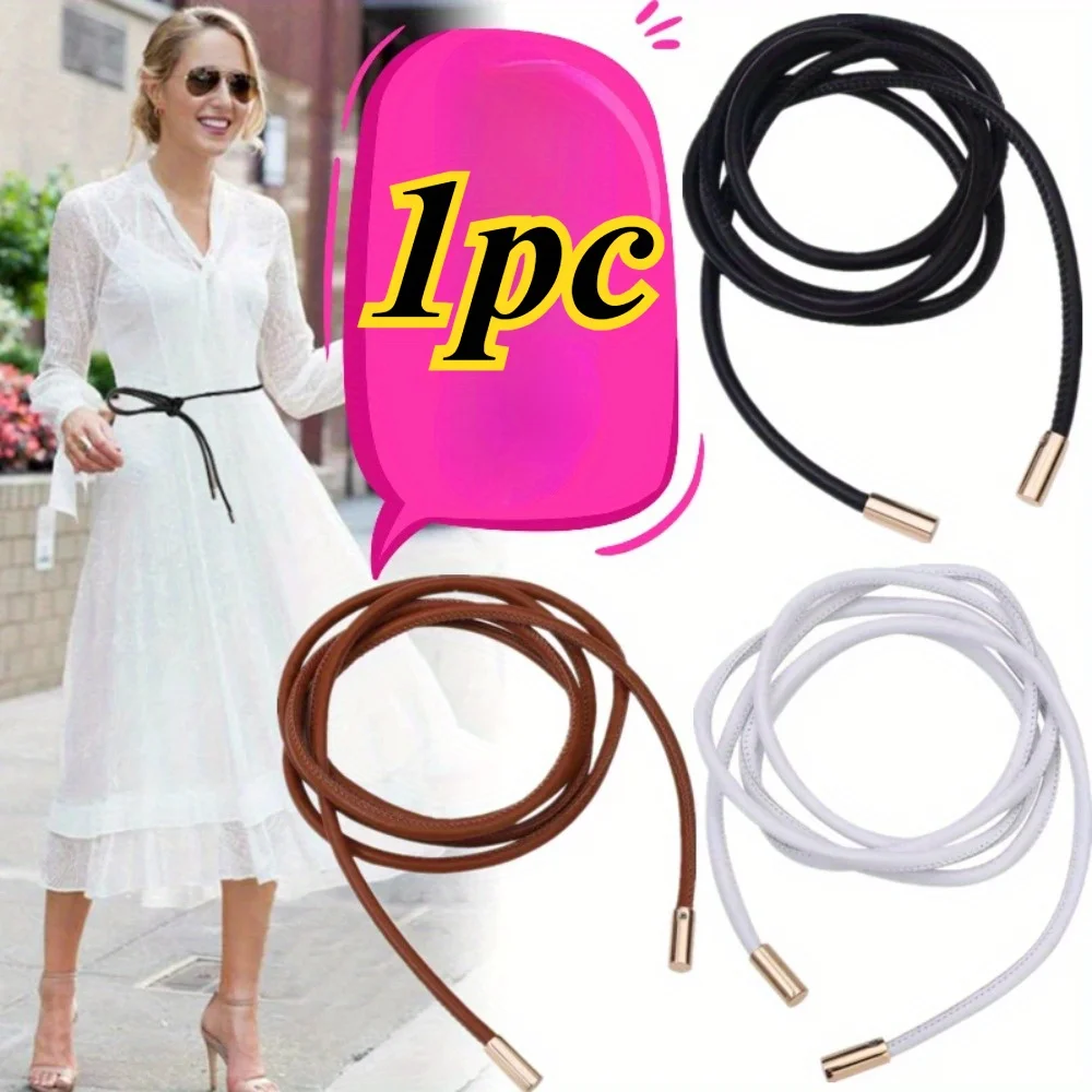 

1 шт., тонкая поясная цепочка в корейском стиле, простой декоративный ремешок, подходит для платьев, универсальный, модный, простой поясной ремешок