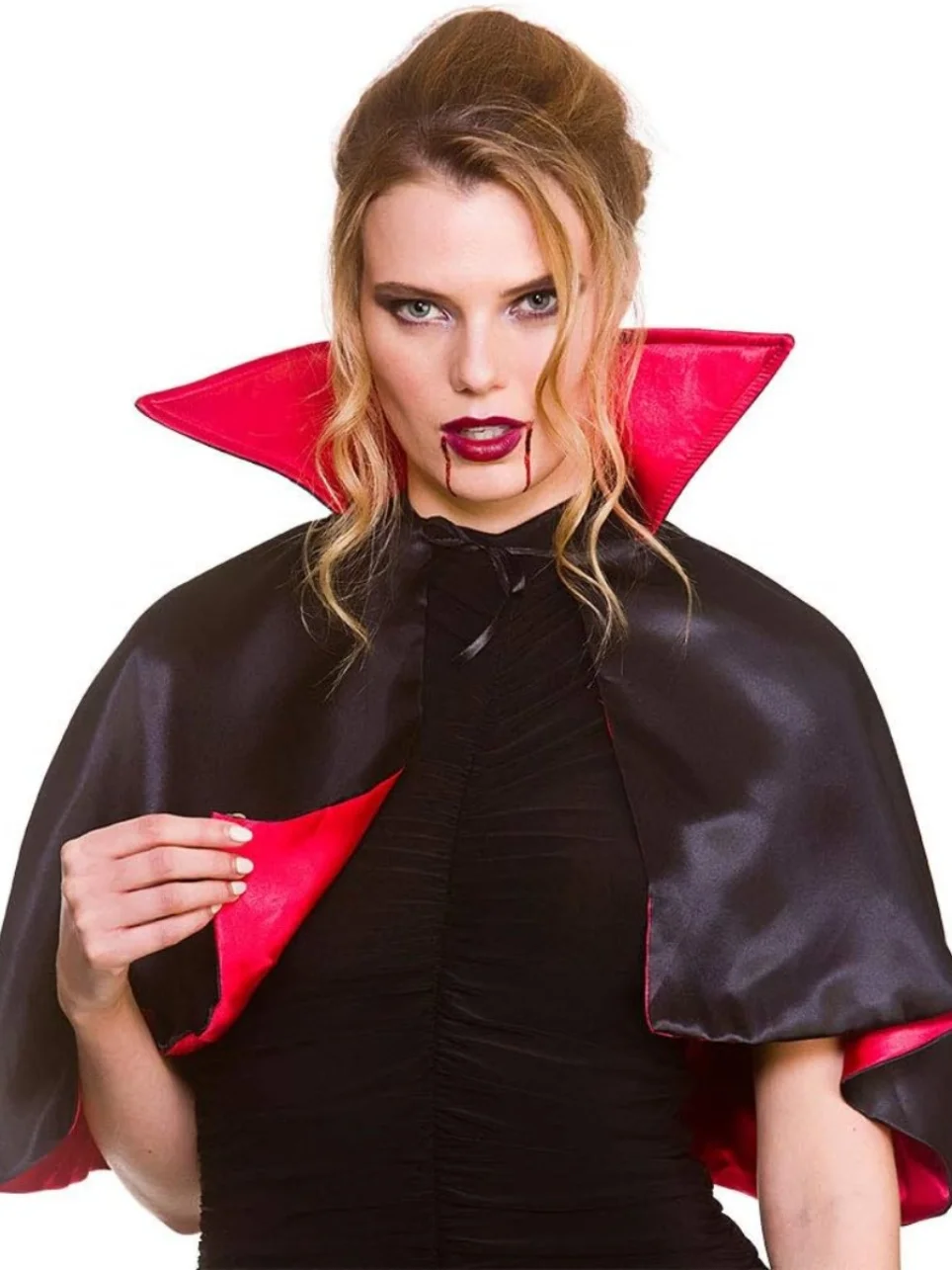 

Double-Sided Role-Plang awl ort Stand Collar Netie Lady's Sle Red And Bla oulder Wrap 2023 Summer New