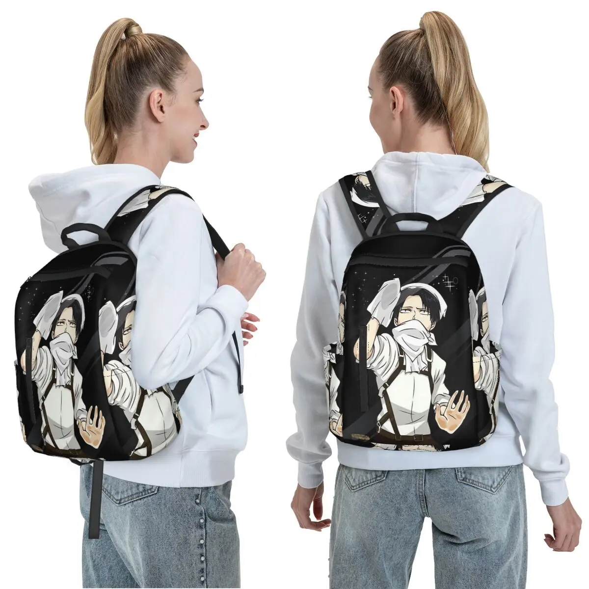Levi Ackerman Attack On Titan Backpack Daypack Large Capacity Kids BookBag School Bag Shoulder Bags for Men Women