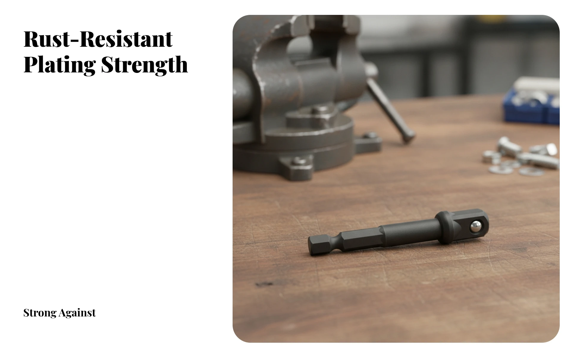 Cylindrical Hex to Square Drive Adapter Tool Accessory Darkened 6.35 Mm Hex Driver Adapter Forged-Looking for Impact Wrenches Cylindrical Hex to Square Drive Adapter Tool Accessory Darkened 6.35 Mm Hex Driver Adapter Forged-Looking for Impact Wrenches
