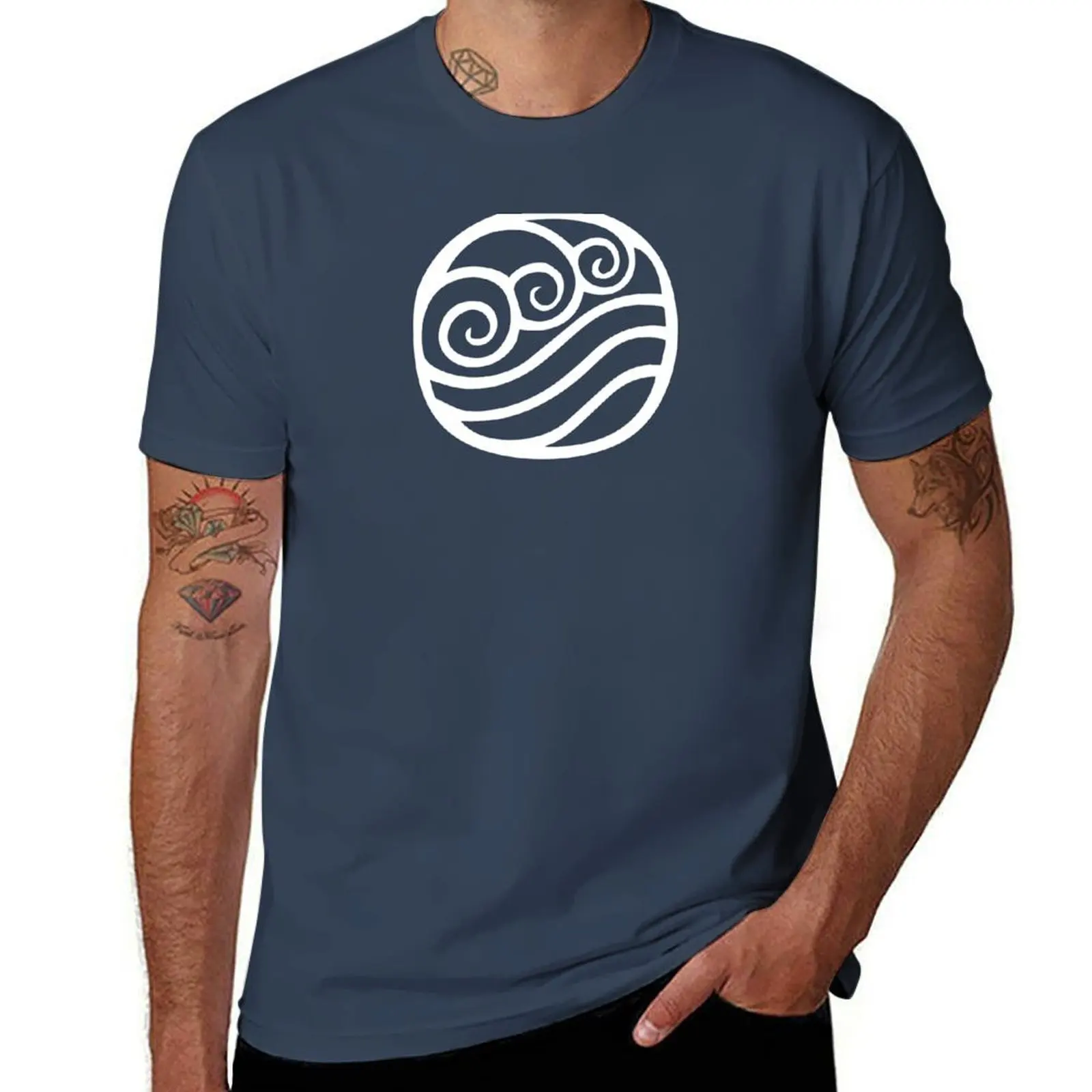 

Waterbending Symbol (white) T-Shirt aesthetic clothes oversized Luxury man mens t shirts