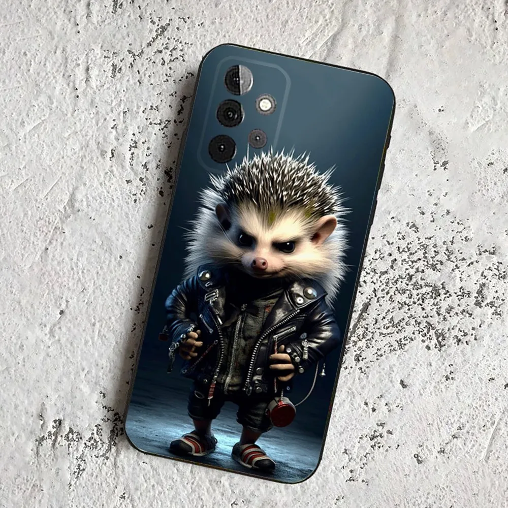 Hedgehog Cute Cool  Phone Case For Samsung Galaxy A13,21s,22,31,32,52,53,71,80,91 Soft Black Cover