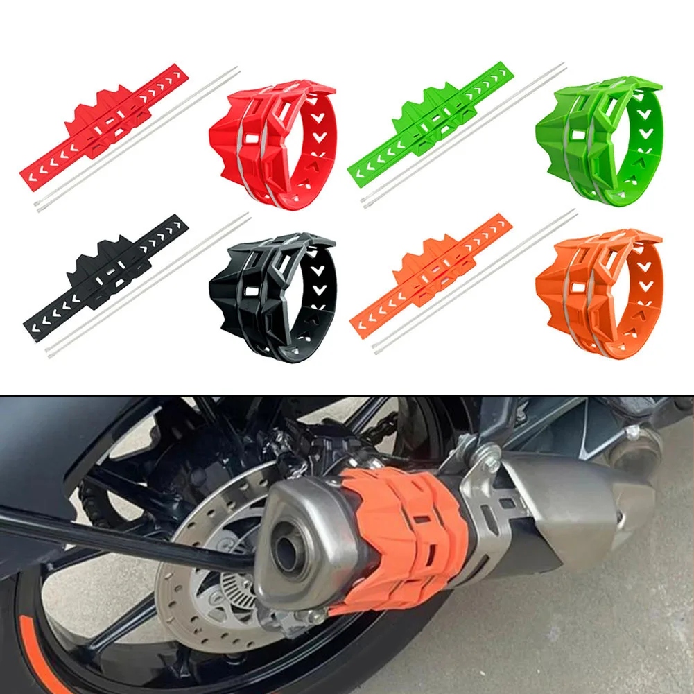 

Избегайте ожогов выхлопной системы, черный аксессуар для защиты от тепла, противоожоговое кольцо, выхлоп мотоцикла, простая установка, длительный срок службы