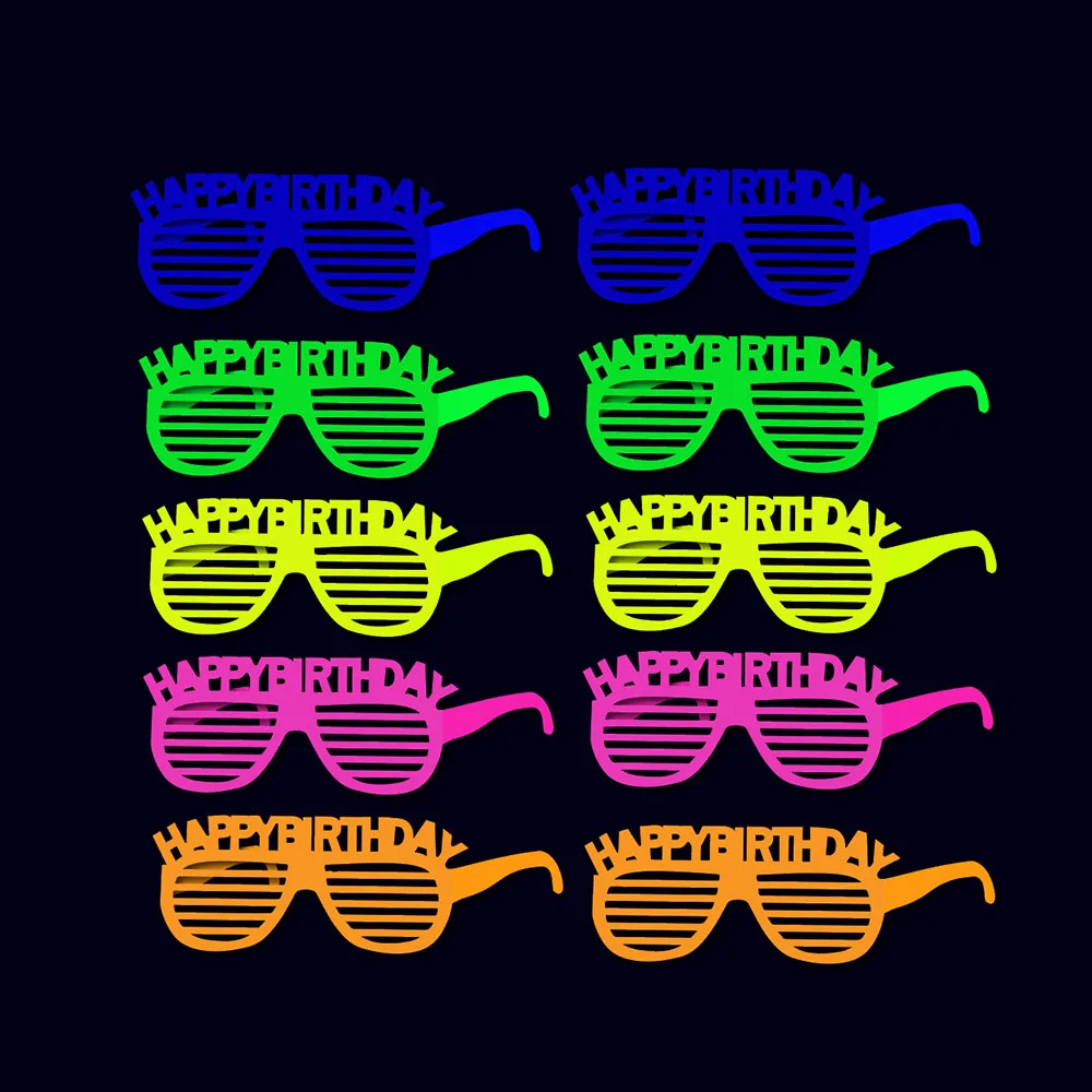 Einweggeschirr-Set mit Neon-Thema, Papier-Snack-Tabletts, Tischdecken, alles Gute zum Geburtstag, Banner, Kindergeburtstag, Glühen, Party-Dekoration, Zubehör – Detail 6